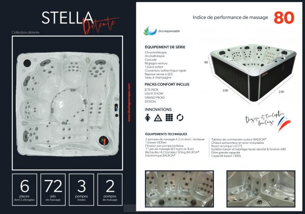 spa STELLA 6 places  ,gamme Détente Blue lagoon spas