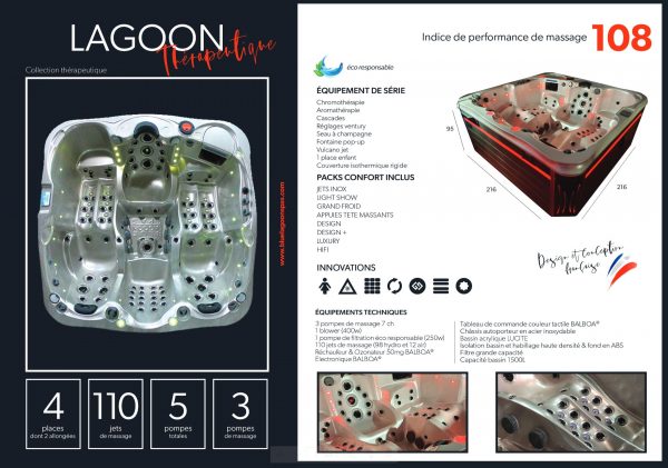Spa LAGOON 2 4 places thérapeutique  BLUE LAGOON SPAS